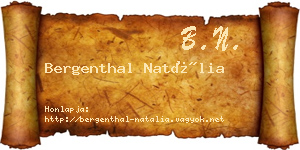 Bergenthal Natália névjegykártya